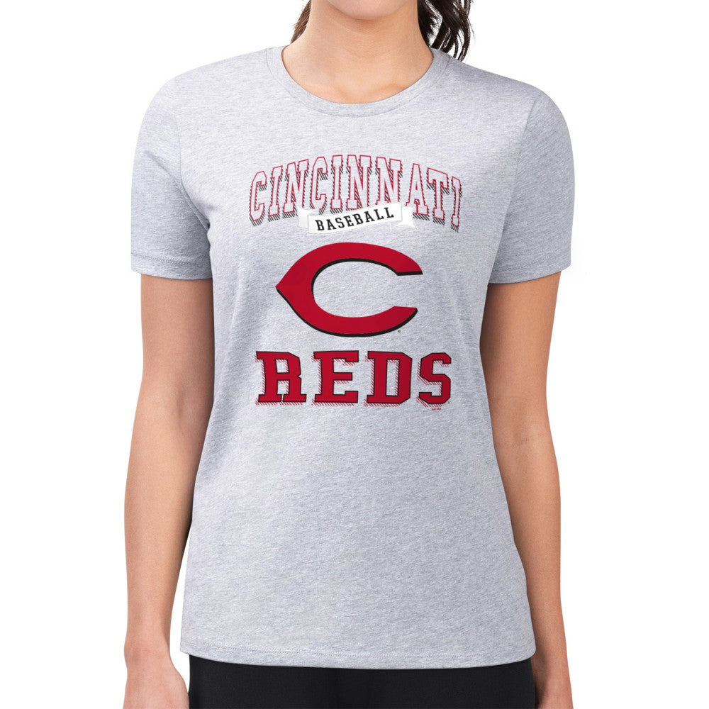 Cincinnati Reds G-III 4Her by Carl Banks Women's Super-Slim Fit Lightweight Team Logo Graphic T-Shirt - MLB
