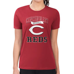 Cincinnati Reds G-III 4Her by Carl Banks Women's Super-Slim Fit Lightweight Team Logo Graphic T-Shirt - MLB