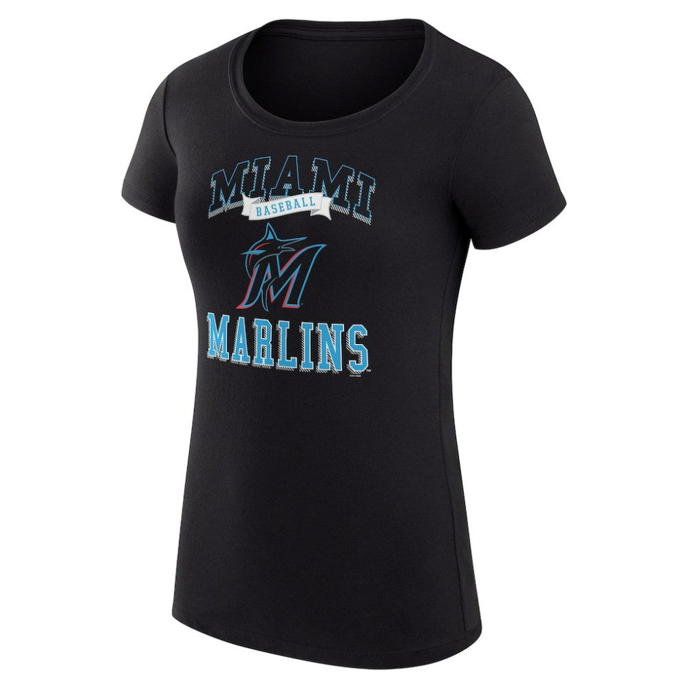 Miami Marlins G-III 4Her by Carl Banks Women's Super-Slim Fit Lightweight Team Logo Graphic T-Shirt - MLB