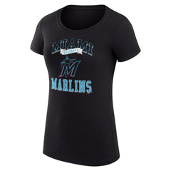 Miami Marlins G-III 4Her by Carl Banks Women's Super-Slim Fit Lightweight Team Logo Graphic T-Shirt - MLB