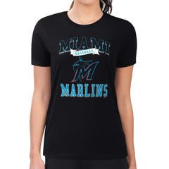 Miami Marlins G-III 4Her by Carl Banks Women's Super-Slim Fit Lightweight Team Logo Graphic T-Shirt - MLB