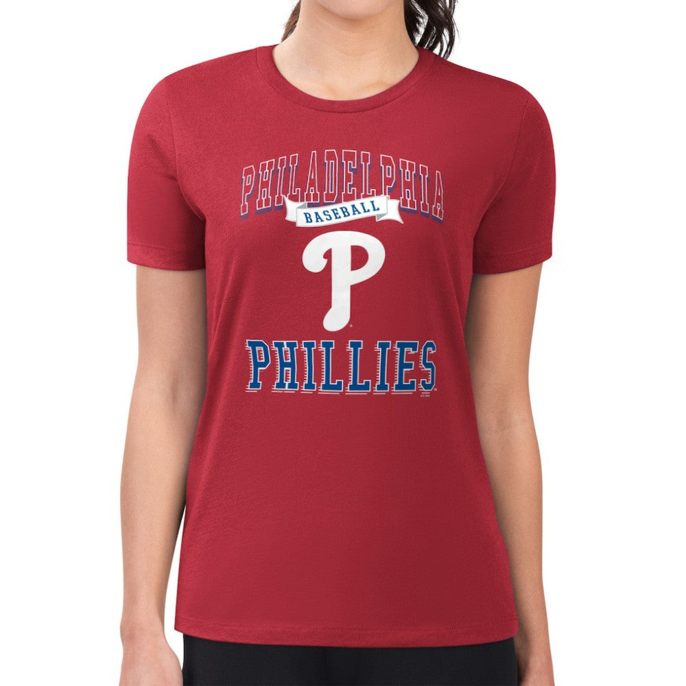 Philadelphia Phillies G-III 4Her by Carl Banks Women's Super-Slim Fit Lightweight Team Logo Graphic T-Shirt - MLB