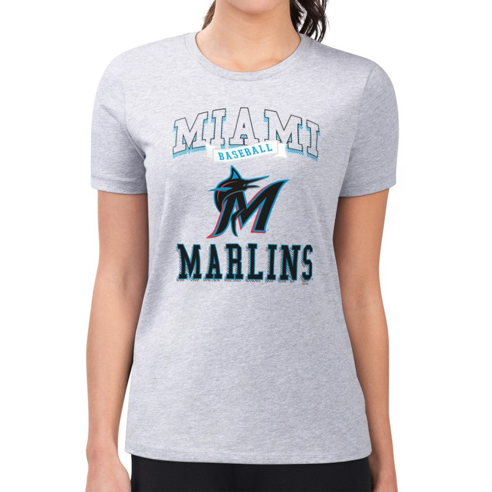 Miami Marlins G-III 4Her by Carl Banks Women's Super-Slim Fit Lightweight Team Logo Graphic T-Shirt - MLB