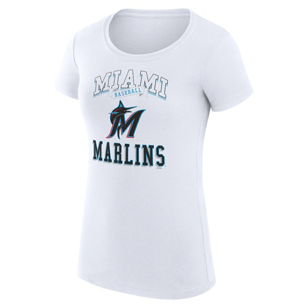 Miami Marlins G-III 4Her by Carl Banks Women's Super-Slim Fit Lightweight Team Logo Graphic T-Shirt - MLB