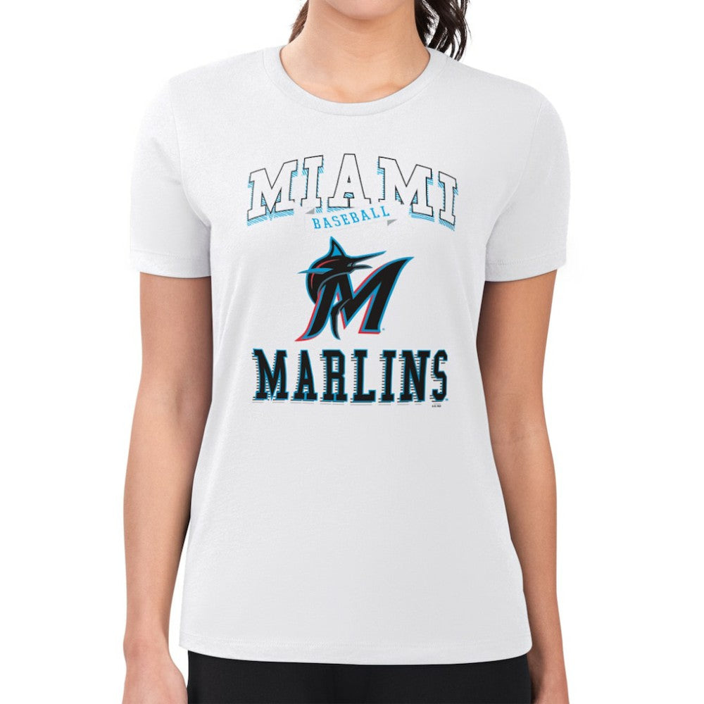 Miami Marlins G-III 4Her by Carl Banks Women's Super-Slim Fit Lightweight Team Logo Graphic T-Shirt - MLB