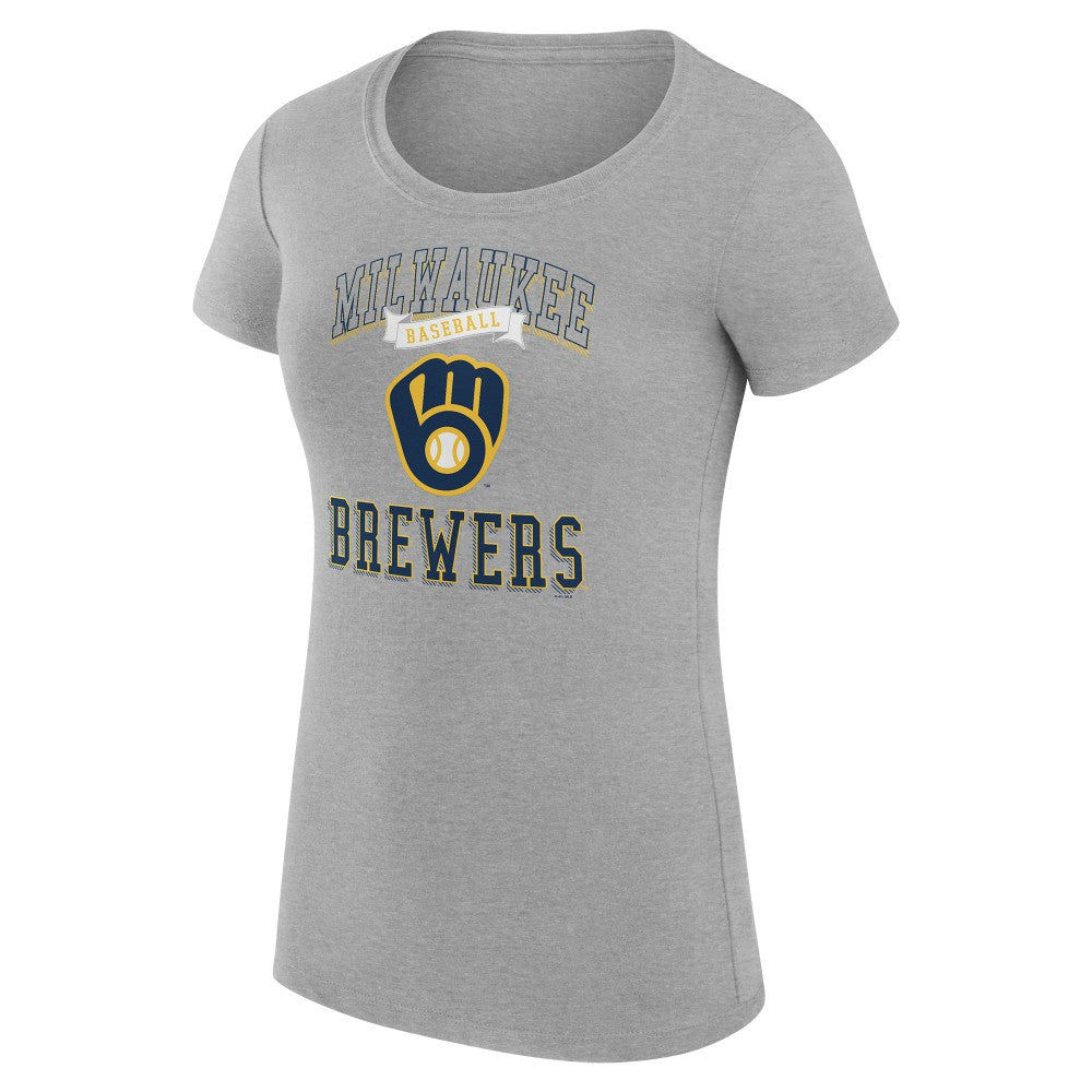 Milwaukee Brewers G-III 4Her by Carl Banks Women's Super-Slim Fit Lightweight Team Logo Graphic T-Shirt - MLB
