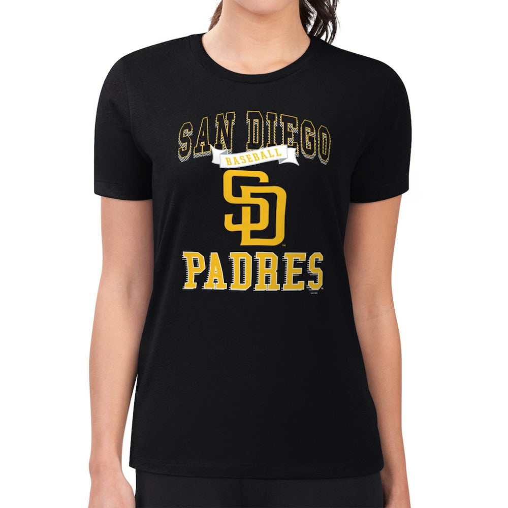 San Diego Padres G-III 4Her by Carl Banks Women's Super-Slim Fit Lightweight Team Logo Graphic T-Shirt - MLB