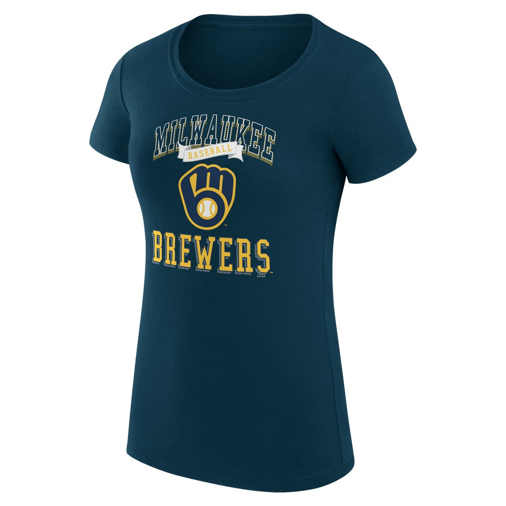 Milwaukee Brewers G-III 4Her by Carl Banks Women's Super-Slim Fit Lightweight Team Logo Graphic T-Shirt - MLB