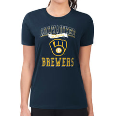 Milwaukee Brewers G-III 4Her by Carl Banks Women's Super-Slim Fit Lightweight Team Logo Graphic T-Shirt - MLB
