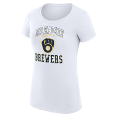 Milwaukee Brewers G-III 4Her by Carl Banks Women's Super-Slim Fit Lightweight Team Logo Graphic T-Shirt - MLB