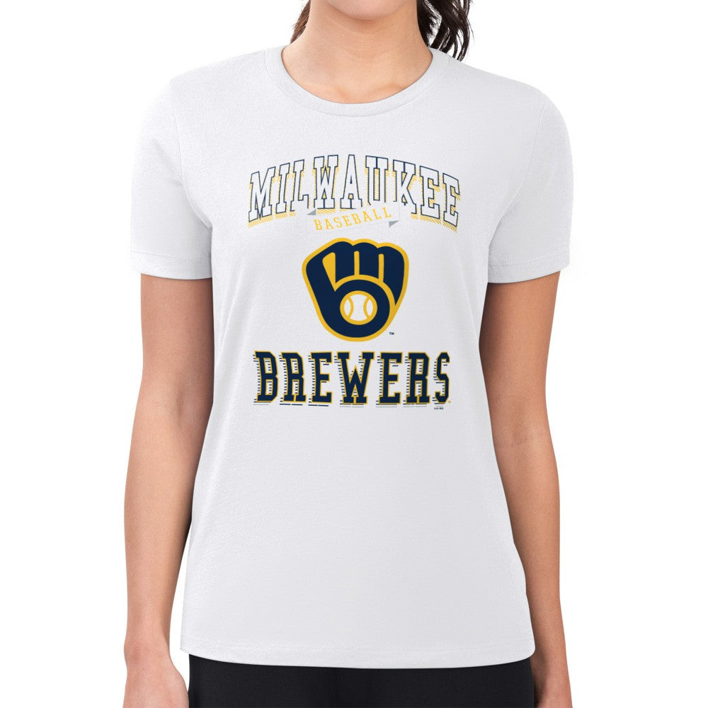 Milwaukee Brewers G-III 4Her by Carl Banks Women's Super-Slim Fit Lightweight Team Logo Graphic T-Shirt - MLB