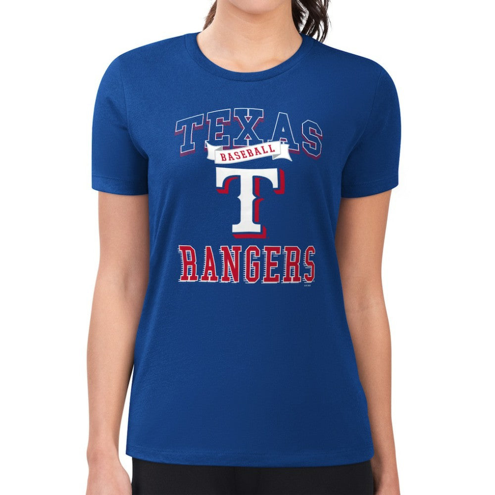 Texas Rangers G-III 4Her by Carl Banks Women's Super-Slim Fit Lightweight Team Logo Graphic T-Shirt - MLB
