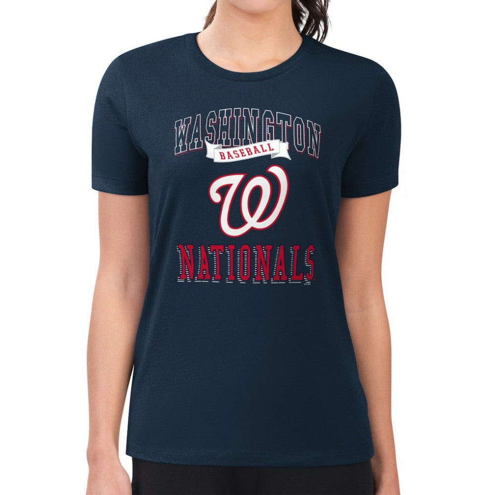 Washington Nationals G-III 4Her by Carl Banks Women's Super-Slim Fit Lightweight Team Logo Graphic T-Shirt - MLB