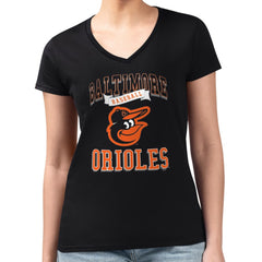 Baltimore Orioles G-III 4Her by Carl Banks Women's Super-Slim Fit Lightweight Team Logo Graphic V-Neck T-Shirt - MLB