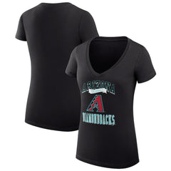 Arizona Diamondbacks G-III 4Her by Carl Banks Women's Super-Slim Fit Lightweight Team Logo Graphic V-Neck T-Shirt - MLB