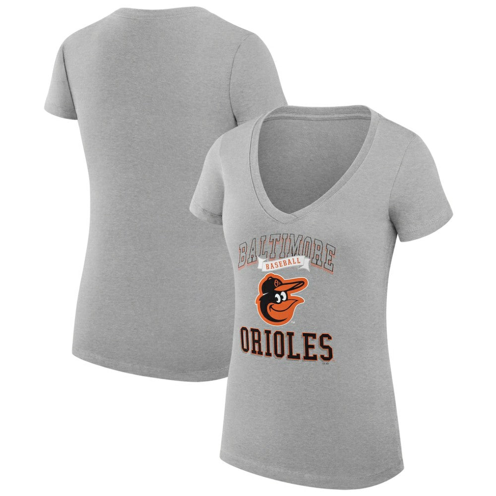 Baltimore Orioles G-III 4Her by Carl Banks Women's Super-Slim Fit Lightweight Team Logo Graphic V-Neck T-Shirt - MLB