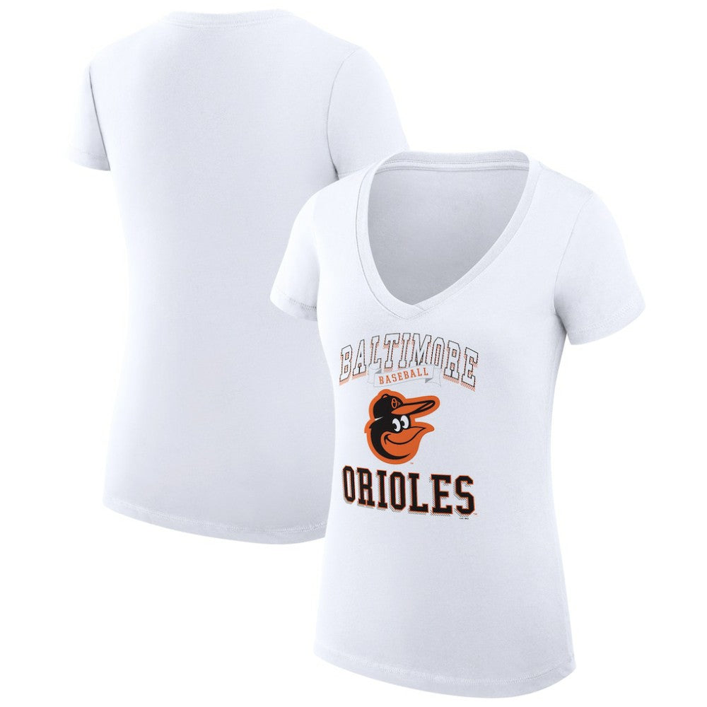 Baltimore Orioles G-III 4Her by Carl Banks Women's Super-Slim Fit Lightweight Team Logo Graphic V-Neck T-Shirt - MLB