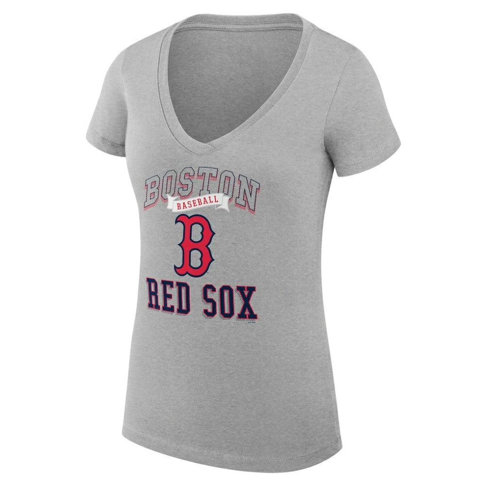 Boston Red Sox G-III 4Her by Carl Banks Women's Super-Slim Fit Lightweight Team Logo Graphic V-Neck T-Shirt - MLB