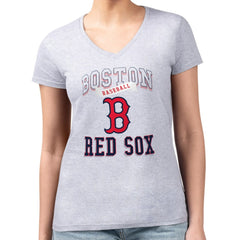 Boston Red Sox G-III 4Her by Carl Banks Women's Super-Slim Fit Lightweight Team Logo Graphic V-Neck T-Shirt - MLB