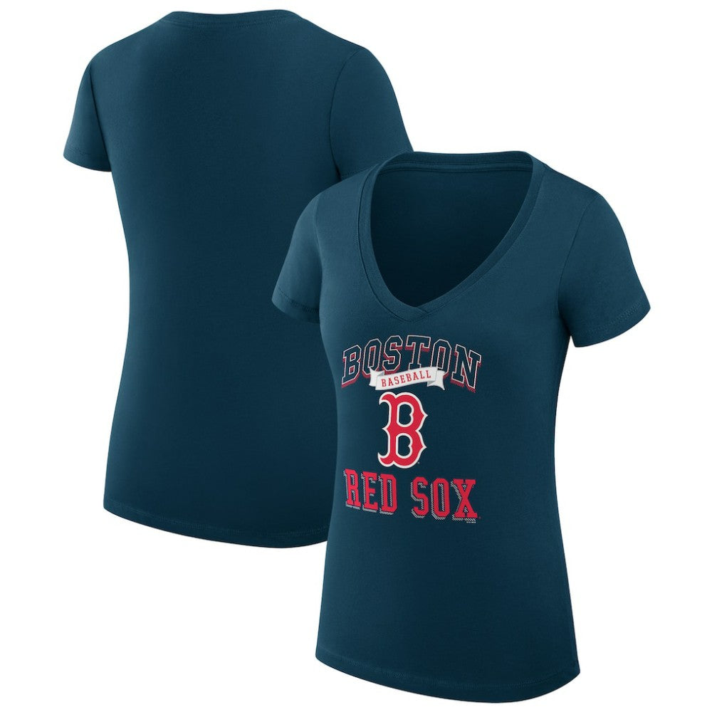 Boston Red Sox G-III 4Her by Carl Banks Women's Super-Slim Fit Lightweight Team Logo Graphic V-Neck T-Shirt - MLB