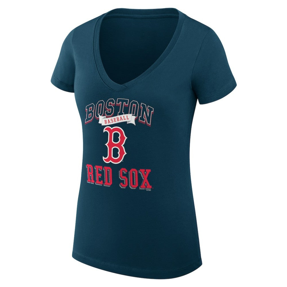 Boston Red Sox G-III 4Her by Carl Banks Women's Super-Slim Fit Lightweight Team Logo Graphic V-Neck T-Shirt - MLB