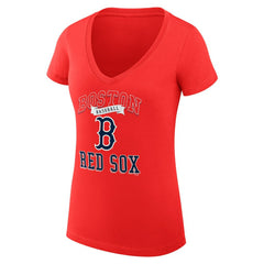 Boston Red Sox G-III 4Her by Carl Banks Women's Super-Slim Fit Lightweight Team Logo Graphic V-Neck T-Shirt - MLB
