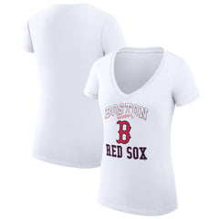 Boston Red Sox G-III 4Her by Carl Banks Women's Super-Slim Fit Lightweight Team Logo Graphic V-Neck T-Shirt - MLB