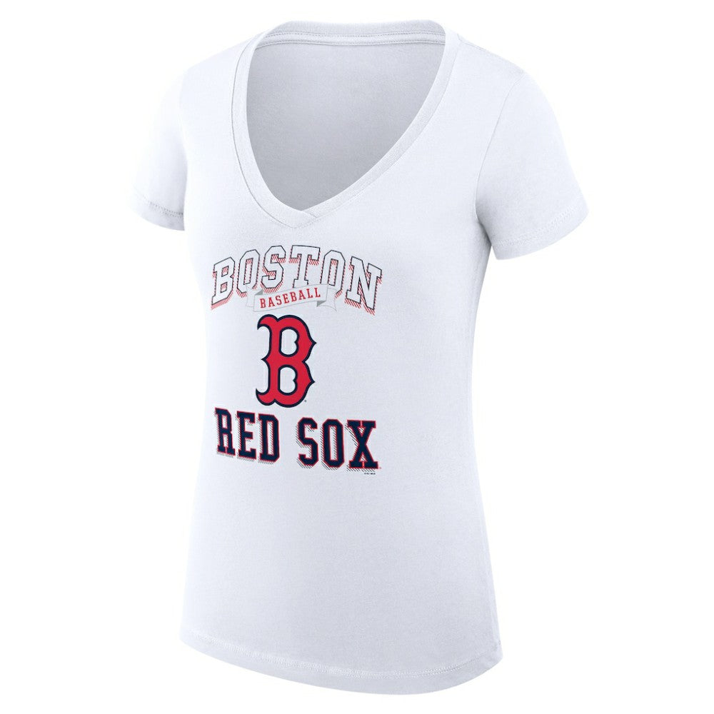 Boston Red Sox G-III 4Her by Carl Banks Women's Super-Slim Fit Lightweight Team Logo Graphic V-Neck T-Shirt - MLB