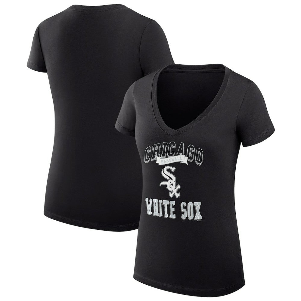 Chicago White Sox G-III 4Her by Carl Banks Women's Super-Slim Fit Lightweight Team Logo Graphic V-Neck T-Shirt - MLB