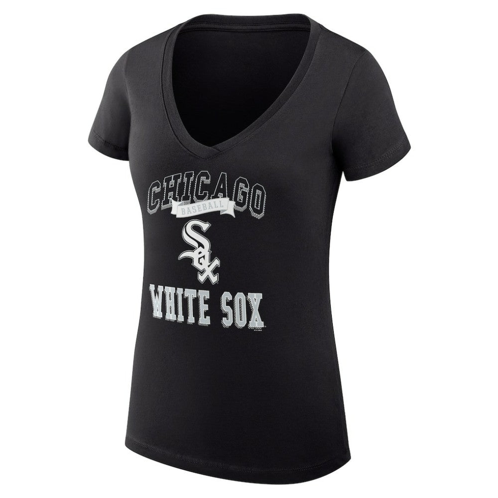 Chicago White Sox G-III 4Her by Carl Banks Women's Super-Slim Fit Lightweight Team Logo Graphic V-Neck T-Shirt - MLB