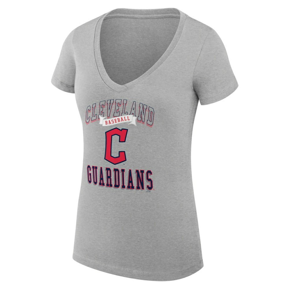 Cleveland Guardians G-III 4Her by Carl Banks Women's Super-Slim Fit Lightweight Team Logo Graphic V-Neck T-Shirt - MLB