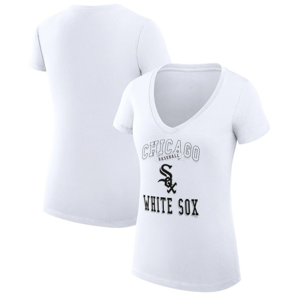 Chicago White Sox G-III 4Her by Carl Banks Women's Super-Slim Fit Lightweight Team Logo Graphic V-Neck T-Shirt - MLB