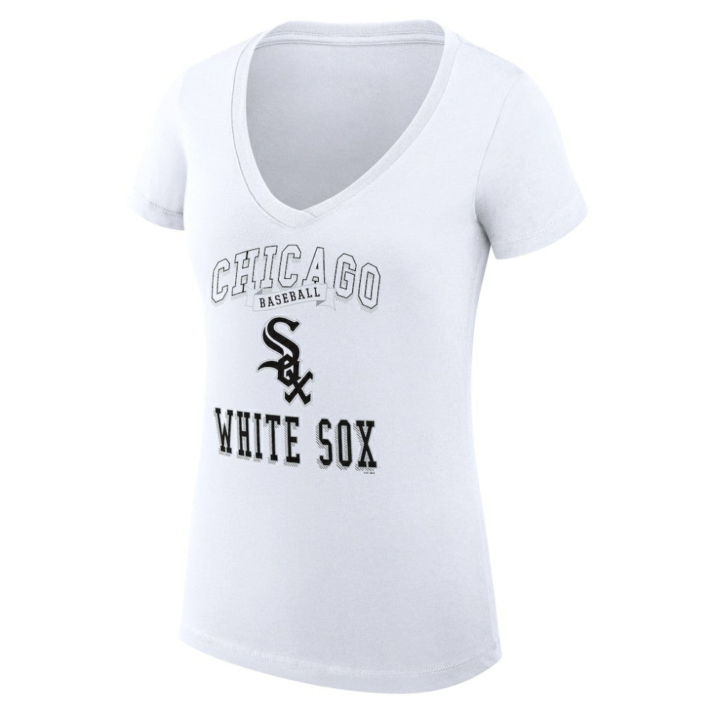 Chicago White Sox G-III 4Her by Carl Banks Women's Super-Slim Fit Lightweight Team Logo Graphic V-Neck T-Shirt - MLB