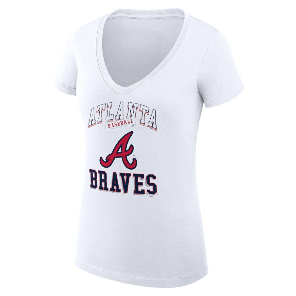 Atlanta Braves G-III 4Her by Carl Banks Women's Super-Slim Fit Lightweight Team Logo Graphic V-Neck T-Shirt - MLB