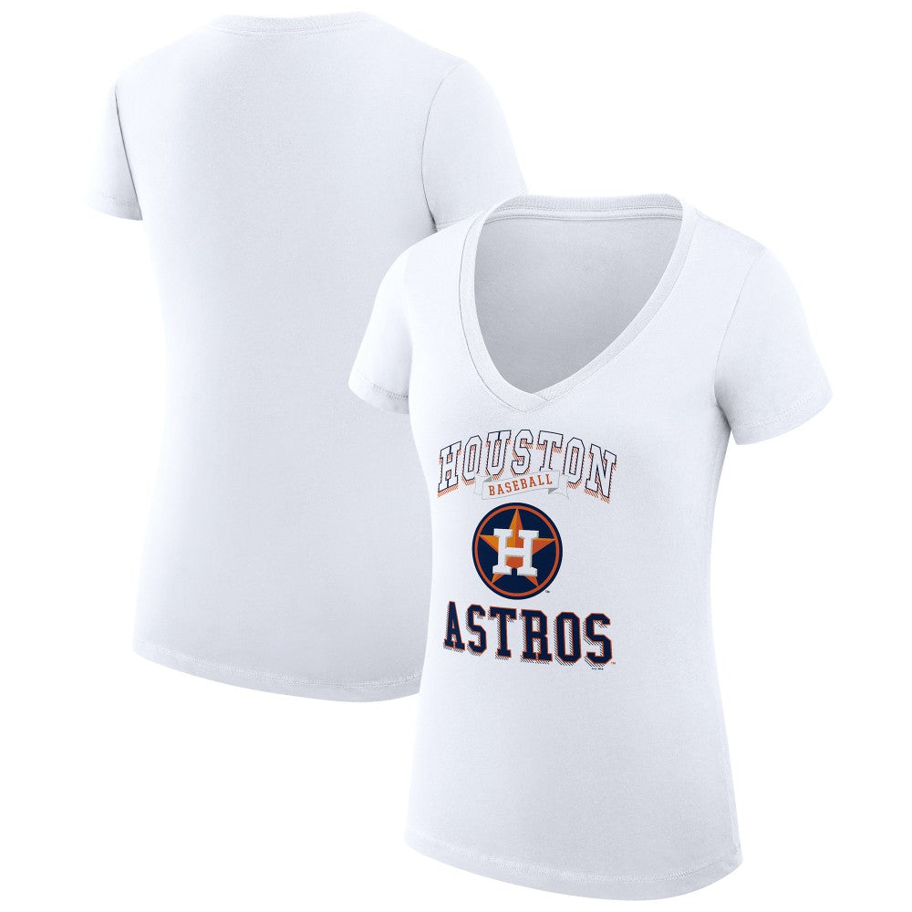 Houston Astros G-III 4Her by Carl Banks Women's Super-Slim Fit Lightweight Team Logo Graphic V-Neck T-Shirt - MLB