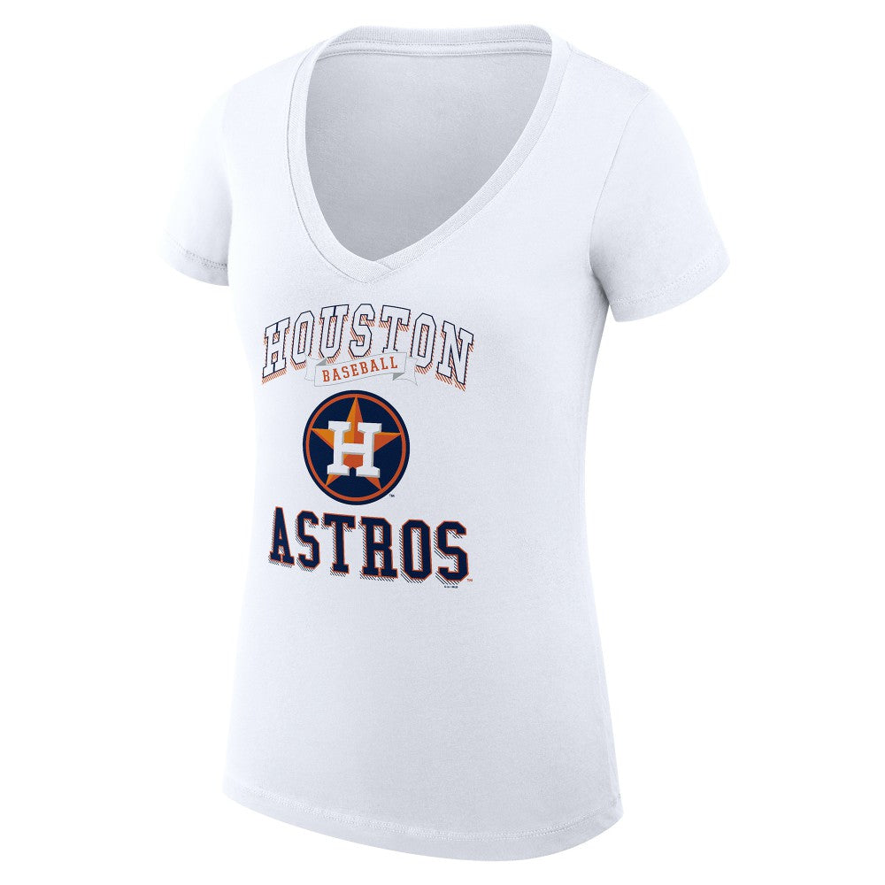 Houston Astros G-III 4Her by Carl Banks Women's Super-Slim Fit Lightweight Team Logo Graphic V-Neck T-Shirt - MLB
