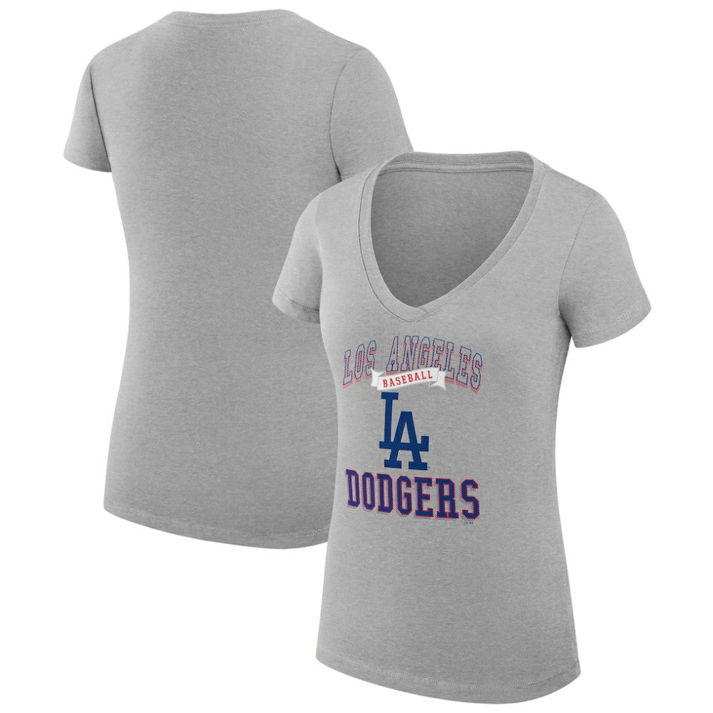 Los Angeles Dodgers G-III 4Her by Carl Banks Women's Super-Slim Fit Lightweight Team Logo Graphic V-Neck T-Shirt - MLB