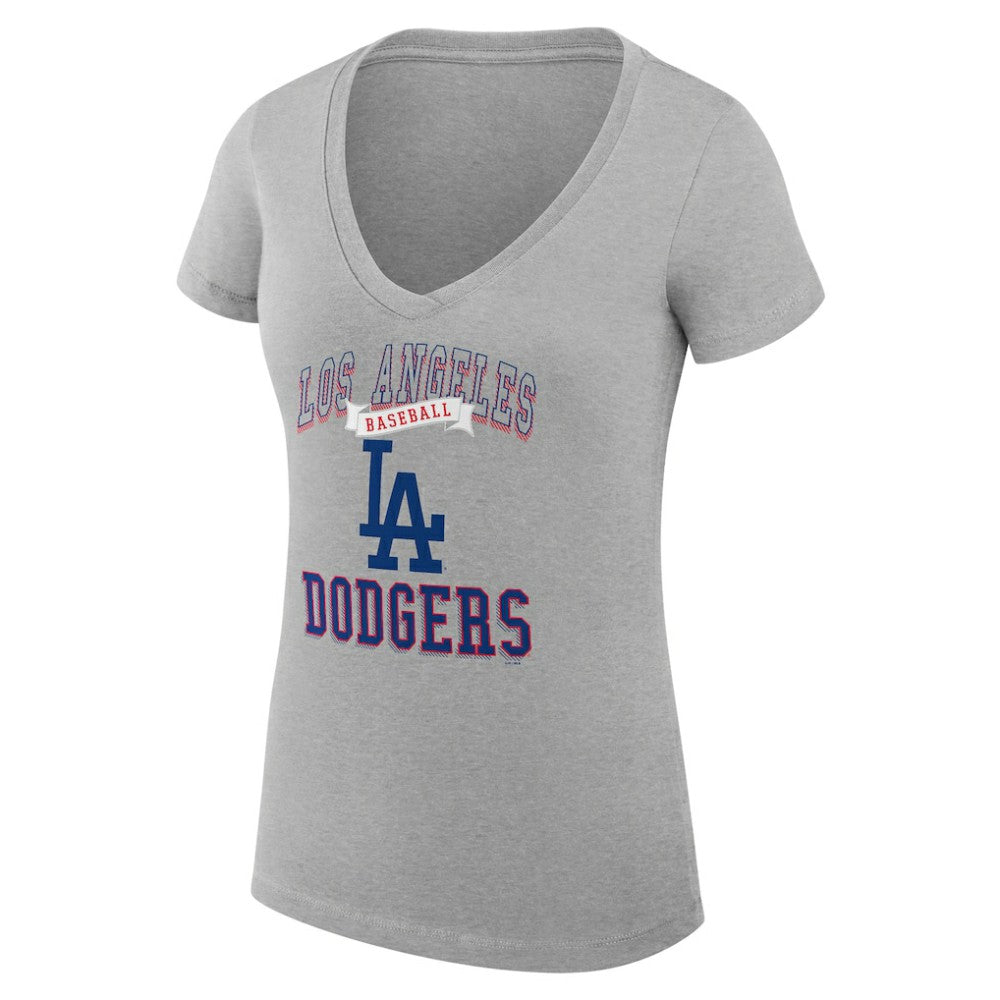 Los Angeles Dodgers G-III 4Her by Carl Banks Women's Super-Slim Fit Lightweight Team Logo Graphic V-Neck T-Shirt - MLB