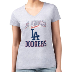 Los Angeles Dodgers G-III 4Her by Carl Banks Women's Super-Slim Fit Lightweight Team Logo Graphic V-Neck T-Shirt - MLB