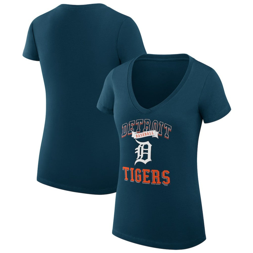 Detroit Tigers G-III 4Her by Carl Banks Women's Super-Slim Fit Lightweight Team Logo Graphic V-Neck T-Shirt - MLB