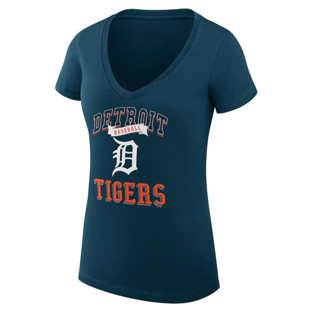 Detroit Tigers G-III 4Her by Carl Banks Women's Super-Slim Fit Lightweight Team Logo Graphic V-Neck T-Shirt - MLB