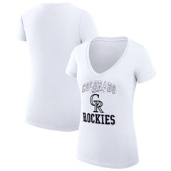 Colorado Rockies G-III 4Her by Carl Banks Women's Super-Slim Fit Lightweight Team Logo Graphic V-Neck T-Shirt - MLB