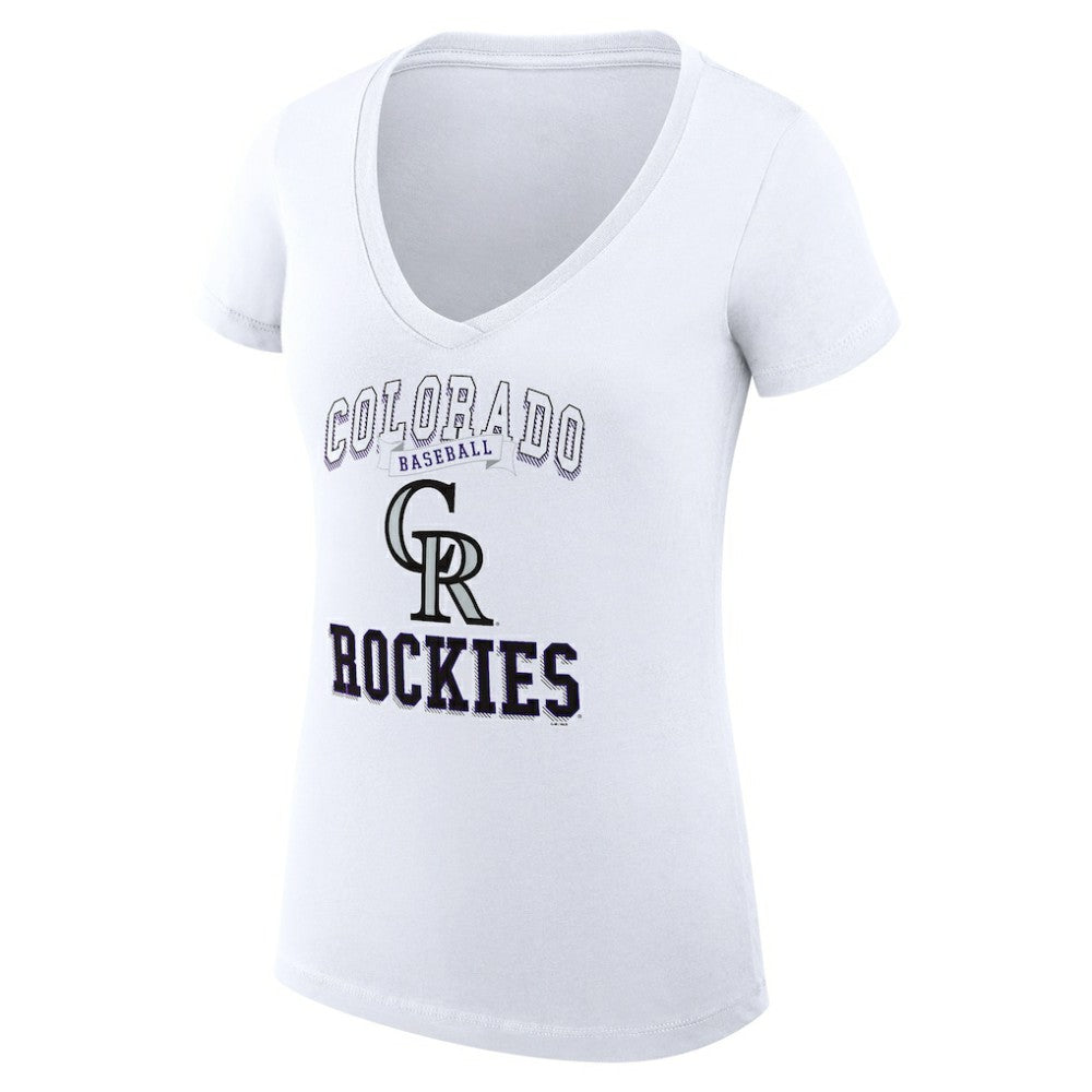 Colorado Rockies G-III 4Her by Carl Banks Women's Super-Slim Fit Lightweight Team Logo Graphic V-Neck T-Shirt - MLB