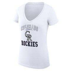 Colorado Rockies G-III 4Her by Carl Banks Women's Super-Slim Fit Lightweight Team Logo Graphic V-Neck T-Shirt - MLB