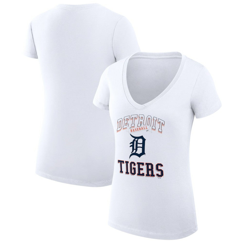 Detroit Tigers G-III 4Her by Carl Banks Women's Super-Slim Fit Lightweight Team Logo Graphic V-Neck T-Shirt - MLB