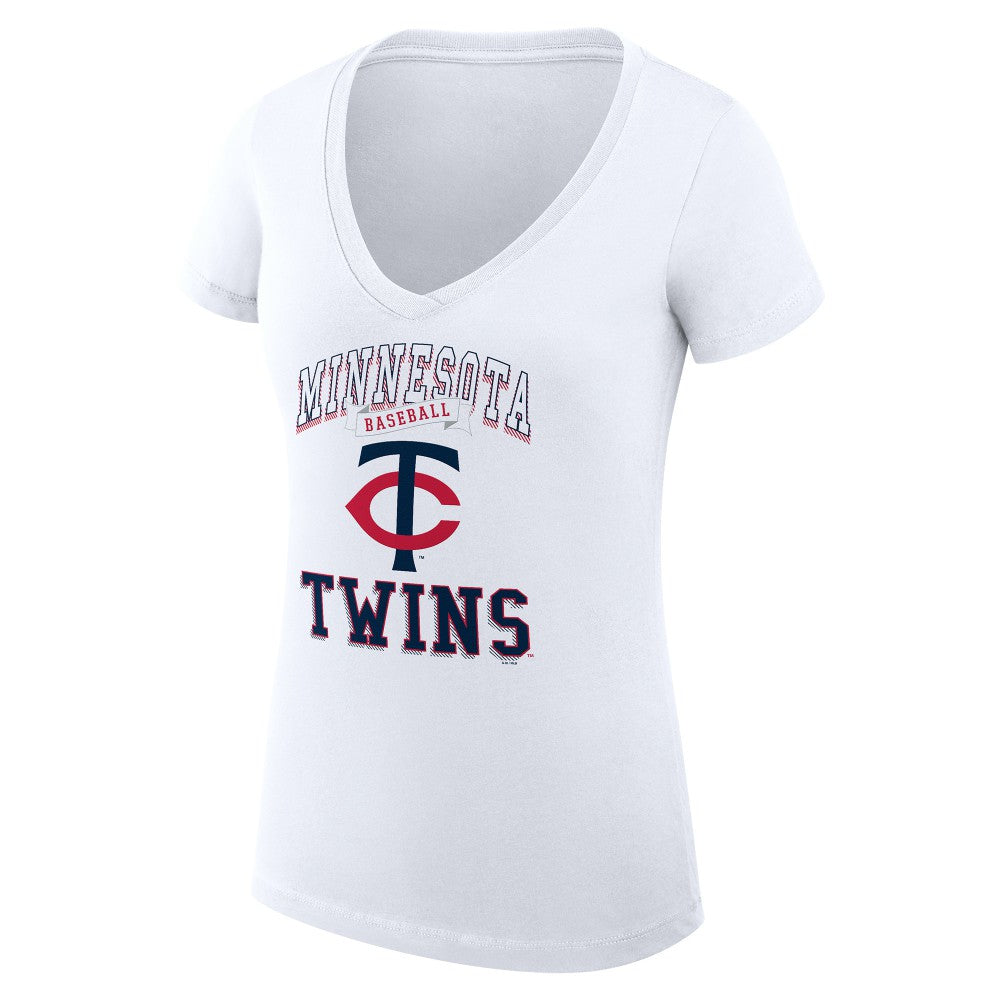 Minnesota Twins G-III 4Her by Carl Banks Women's Super-Slim Fit Lightweight Team Logo Graphic V-Neck T-Shirt - MLB