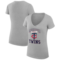 Minnesota Twins G-III 4Her by Carl Banks Women's Super-Slim Fit Lightweight Team Logo Graphic V-Neck T-Shirt - MLB