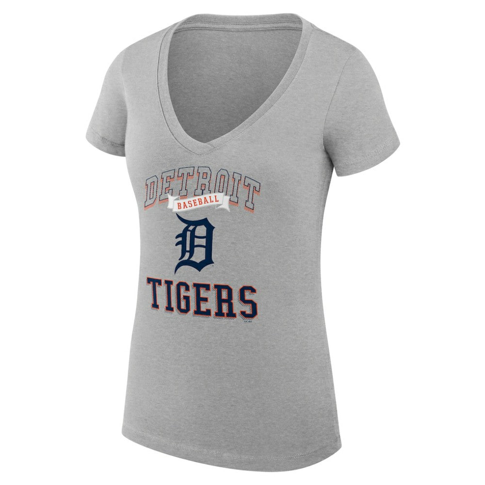 Detroit Tigers G-III 4Her by Carl Banks Women's Super-Slim Fit Lightweight Team Logo Graphic V-Neck T-Shirt - MLB