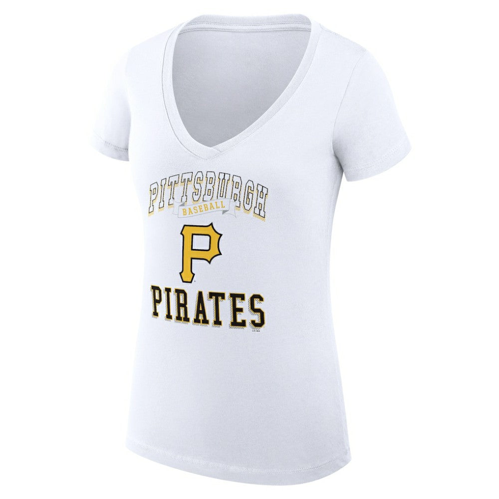 Pittsburgh Pirates G-III 4Her by Carl Banks Women's Super-Slim Fit Lightweight Team Logo Graphic V-Neck T-Shirt - MLB