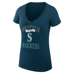 Seattle Mariners G-III 4Her by Carl Banks Women's Super-Slim Fit Lightweight Team Logo Graphic V-Neck T-Shirt - MLB